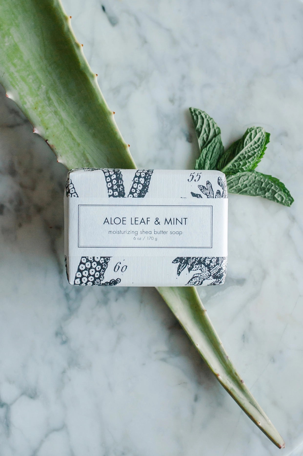 Aloe Leaf & Mint Scented 6 oz Shea Butter Bar Soap