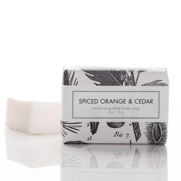 Spiced Orange & Cedar Scented 6 oz Shea Butter Bar Soap