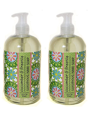 Cucumber & Freesia Scented Liquid Hand Soap 16 oz (2 Pack) By Greenwich Bay