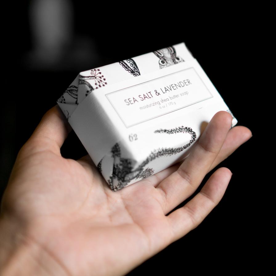 Sea Salt & Lavender Scented 6 oz Shea Butter Bar Soap