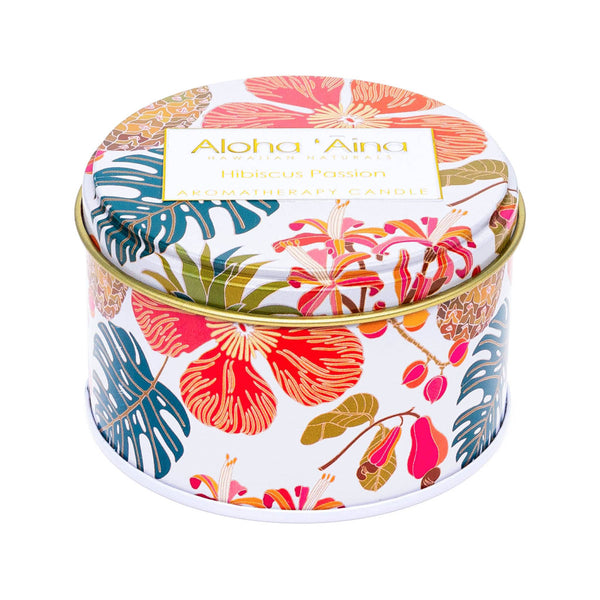 Aloha 'Aina Hibiscus Passion Scented Hawaiian Aromatherapy Candle Front