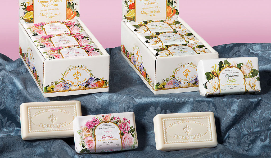 Rose and Geranium (Rosa e Geranio) Scented 8.81 oz Soap Bar Incontri Collection