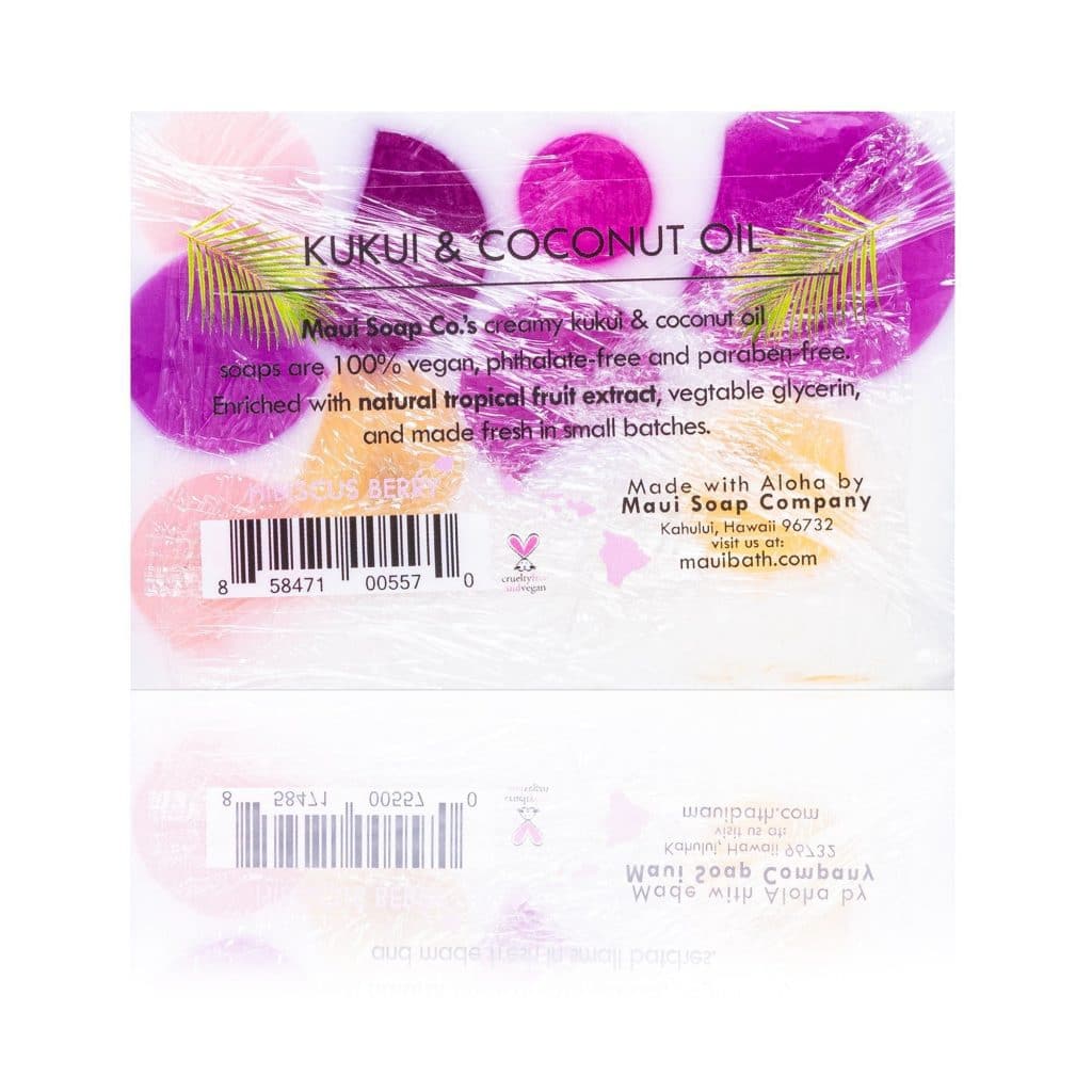 Hibiscus Scented 6 oz Hawaiian Bar Soap Back Of Soap