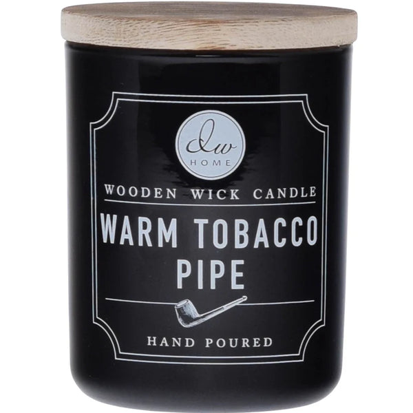 dw tobacco leaf candle Two bestsellers that smell like you have your life together (even if you don't) Patchouli Oud... rich, grounding, quietly luxurious! Warm Pipe... warm, smooth, effortlessly cool! 2.6 lbs Wooden wick candle DW Home Warm Tobacco Pipe
