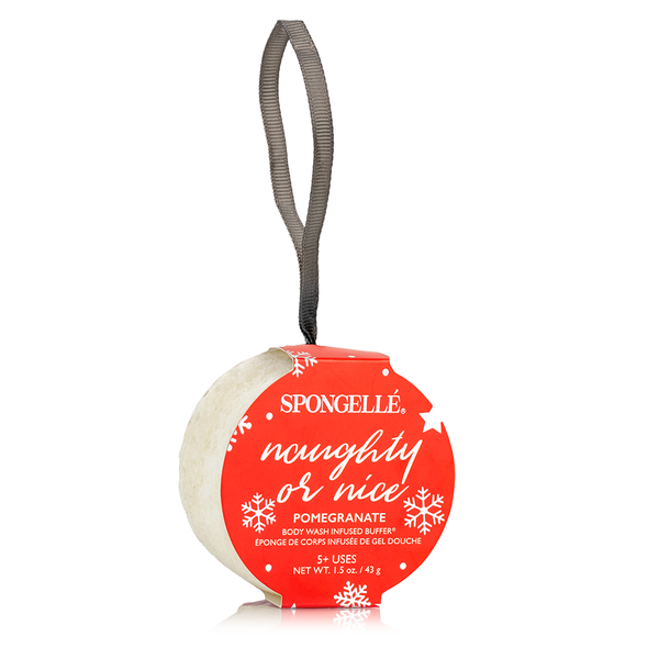 Holiday Ornament Body Buffer – Naughty Or Nice (Pomegranate) By Spongelle
