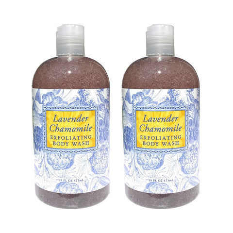 Lavender Chamomile Scented Exfoliating Body Wash 16 oz (2 Pack)