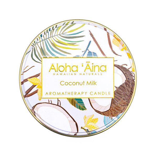Aloha 'Aina Coconut Milk Scented Hawaiian Aromatherapy Candle Top View