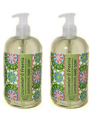 Cucumber & Freesia Scented Liquid Hand Soap 16 oz (2 Pack) By Greenwich Bay