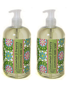 Cucumber & Freesia Scented Liquid Hand Soap 16 oz (2 Pack) By Greenwich Bay
