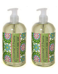 Cucumber & Freesia Scented Liquid Hand Soap 16 oz (2 Pack) By Greenwich Bay