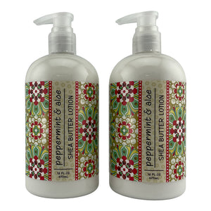 Peppermint & Aloe Scented Shea Butter Lotion 16 Fl. Oz. (2 Pack)