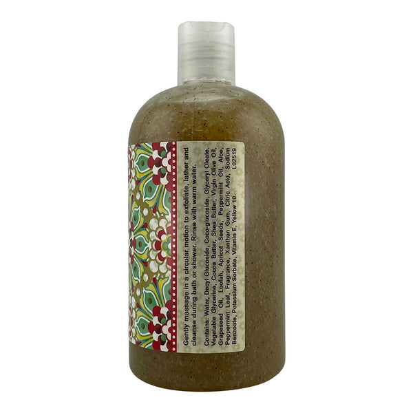 Peppermint & Aloe Scented Exfoliating Body Wash 16 Fl. Oz. Side Label