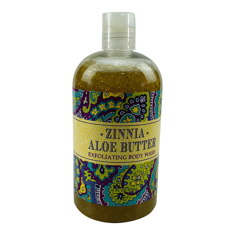 Zinnia Aloe Butter Scented Exfoliating Body Wash 16 Fl. Oz.