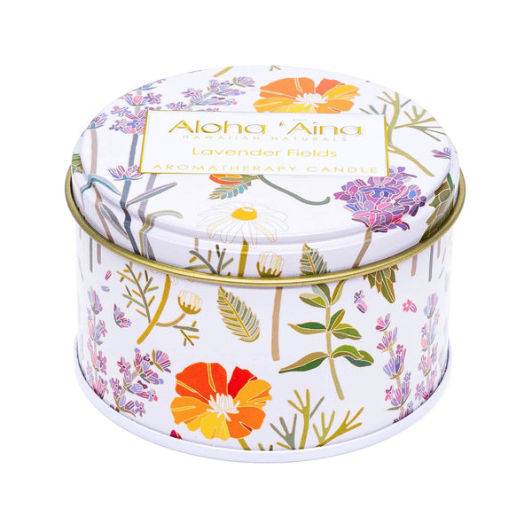 Aloha 'Aina Lavender Fields Scented Hawaiian Aromatherapy Candle With Lid