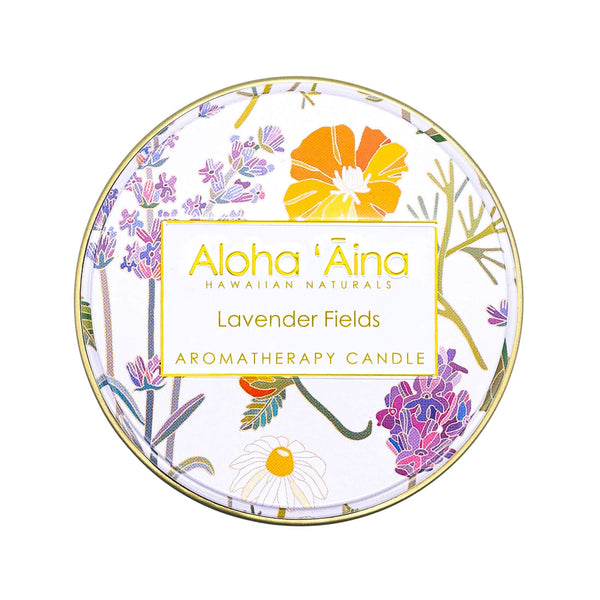Aloha 'Aina Lavender Fields Scented Hawaiian Aromatherapy Candle Top View