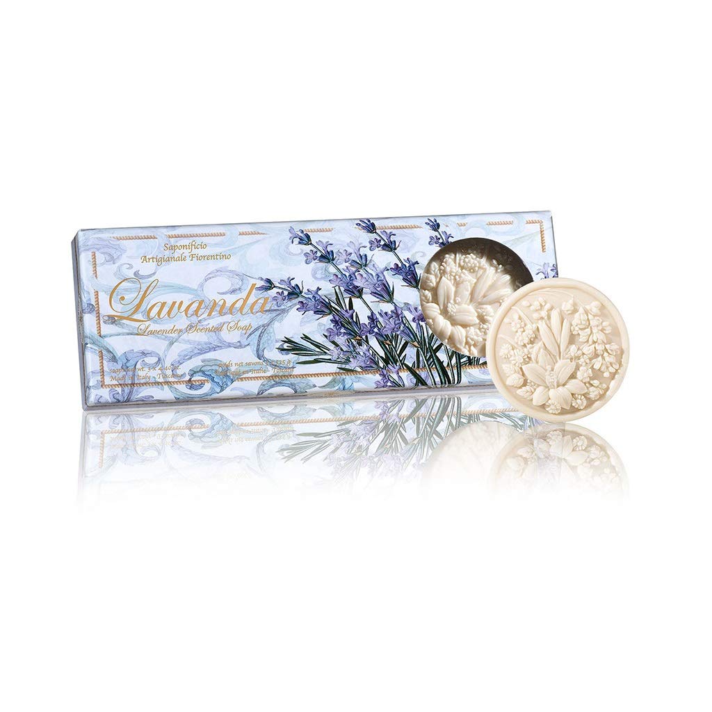 Ischia Collection Soap Set of 3 - 4.40 oz Round Soaps Lavender