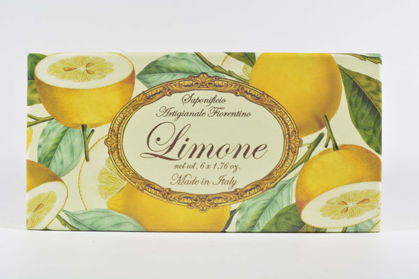 Lemon (Limone) Scented Set of 6 x 1.76 oz Round Soaps