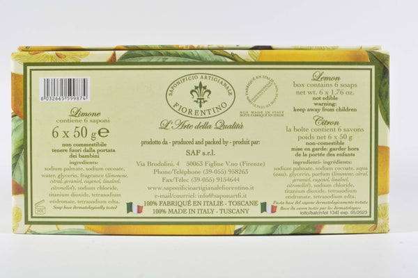 Lemon (Limone) Scented Set of 6 x 1.76 oz Round Soaps