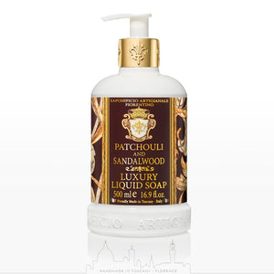 Patchouli & Sandalwood (Patchouli e Sandalo) Scented Liquid Hand Soap 16.9 oz (500ml)