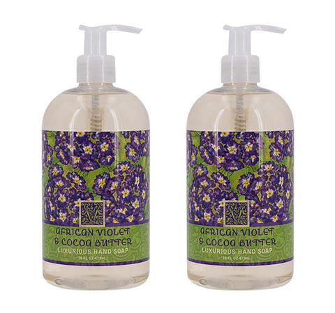 African Violet & Cocoa Butter Scented Liquid Hand Soap 16 oz 2 Pack