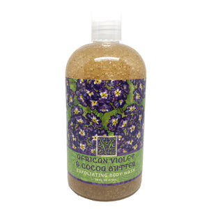 African Violet & Cocoa Butter Scented Exfoliating Body Wash 16 Fl. Oz.