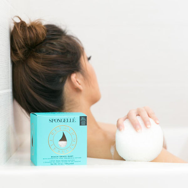 Boxed Duo Bath Sponges – Beach Grass 